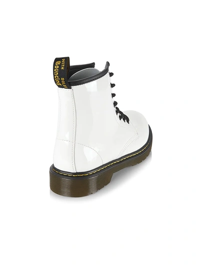 Shop Dr. Martens' Little Girl's & Girl's 1460 Patent Combat Boots In White