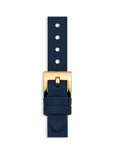 Shop Tory Burch Women's Miller Leather Apple Watch Strap In Tory Navy