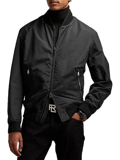 Shop Ralph Lauren Men's Drayton Varsity Bomber Jacket In Classic Black