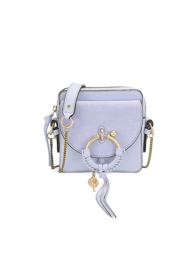 Shop See By Chloé Mini Joan Suede & Leather Crossbody Bag In Silver River