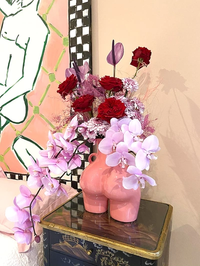 Shop Anissa Kermiche Love Handles Rose Vase In Rose Pink Shiny