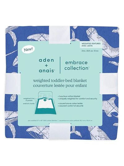 Shop Aden + Anais Baby Boy's Embrace Whale Print Quilted Blanket In Navy