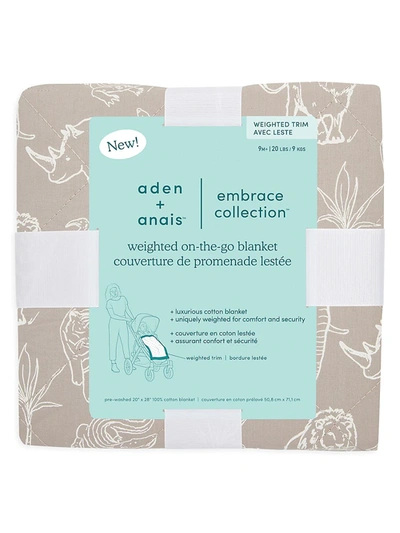 Shop Aden + Anais Baby's Embrace Weighted Mozambique Print Blanket In Tan