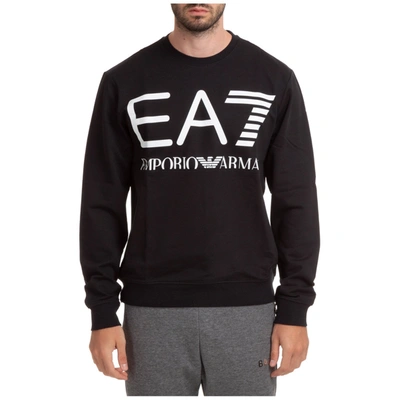 Shop Ea7 Emporio Armani Logo Printed Crewneck Sweatshirt In Black