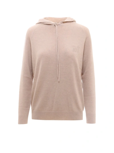 Shop Max Mara Caden Hooded Knit Jumper In Beige