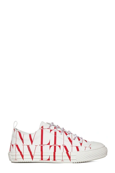 Shop Valentino Vltn Times Sneakers In White