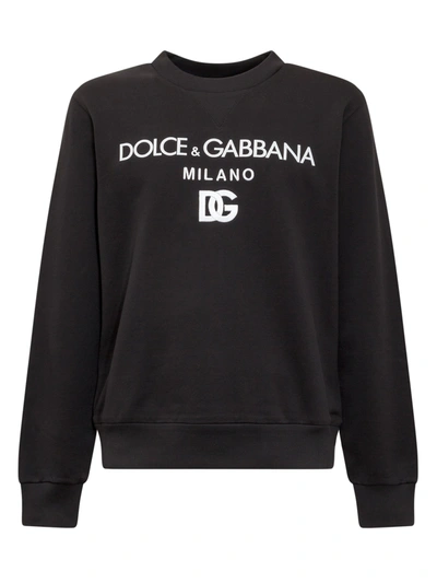 Shop Dolce & Gabbana Logo Printed Sweatshirt In Black