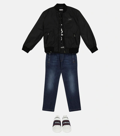Shop Dolce & Gabbana Technical Windbreaker Jacket In Black