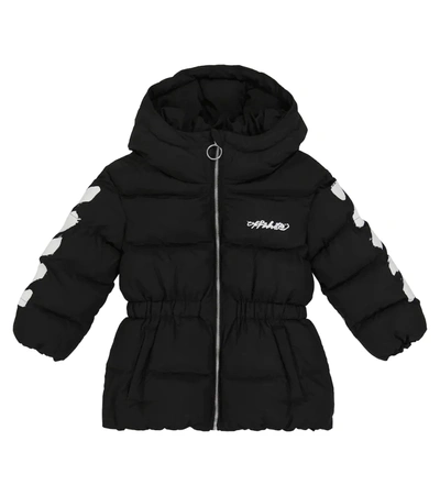 Shop Off-white Diagonal Zipped Puffer Jacket In Black
