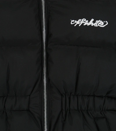 Shop Off-white Diagonal Zipped Puffer Jacket In Black