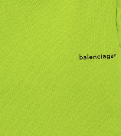 Shop Balenciaga Logo Cotton Knit Sweatpants In Green