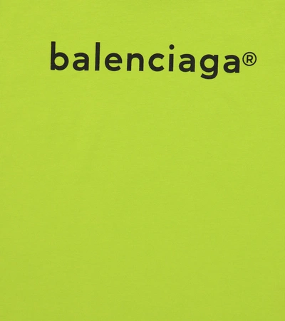 Shop Balenciaga Logo Cotton T-shirt In Green