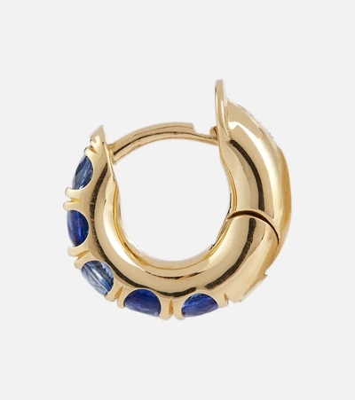 Shop Spinelli Kilcollin Mini Macro Hoop 18kt Yellow Gold Single Earring With Sapphires