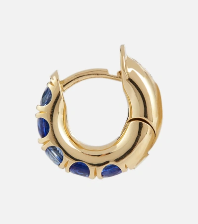 Spinelli Kilcollin Mini Macro Hoop 18kt Yellow Gold Single Earring With Sapphires In Yellow