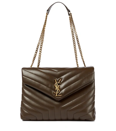 Shop Saint Laurent Loulou Medium Leather Shoulder Bag In Brown