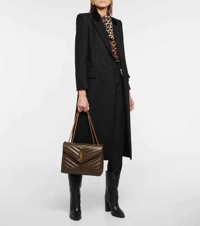 Shop Saint Laurent Loulou Medium Leather Shoulder Bag In Brown