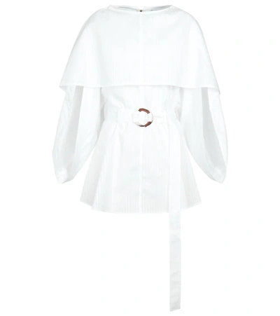 Shop Jw Anderson Belted Cotton Minidress In White