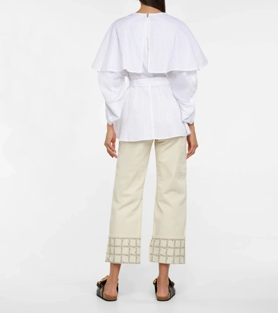 Shop Jw Anderson Belted Cotton Minidress In White