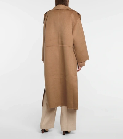 Totême Camel Brown Oversize Coat With Shawl Lapels In Wool And Cashmere Woman Toteme