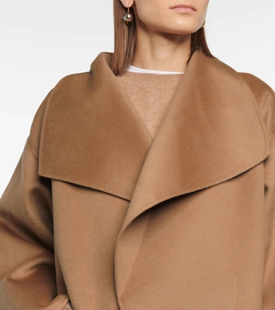 Totême Camel Brown Oversize Coat With Shawl Lapels In Wool And Cashmere Woman Toteme