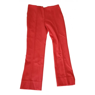 Pre-owned Diane Von Furstenberg Trousers In Red
