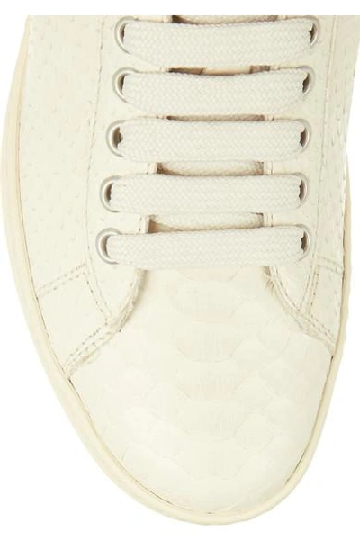 Shop Tom Ford Python Sneakers In White