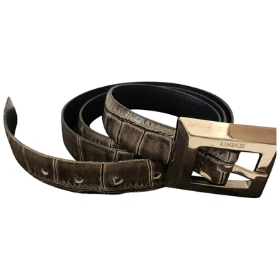 Pre-owned Seventy Leather Belt In Grey