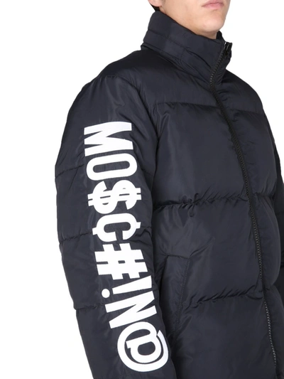 Shop Moschino Jacket With Logo In Black