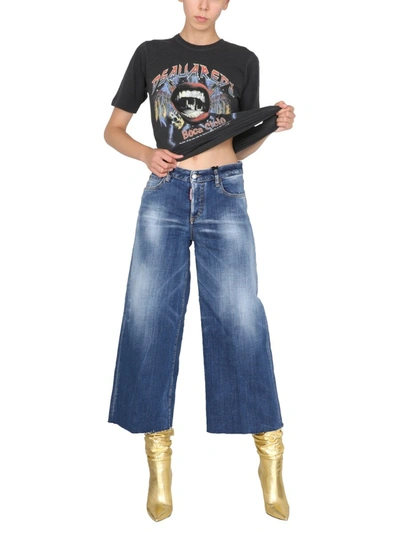 Shop Dsquared2 Medium Waist Page Jeans In Denim