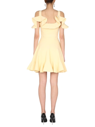 Shop Alexander Mcqueen Mini Dress In Yellow
