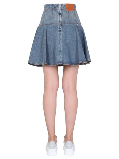 Shop Alexander Mcqueen Mini Skirt In Blue