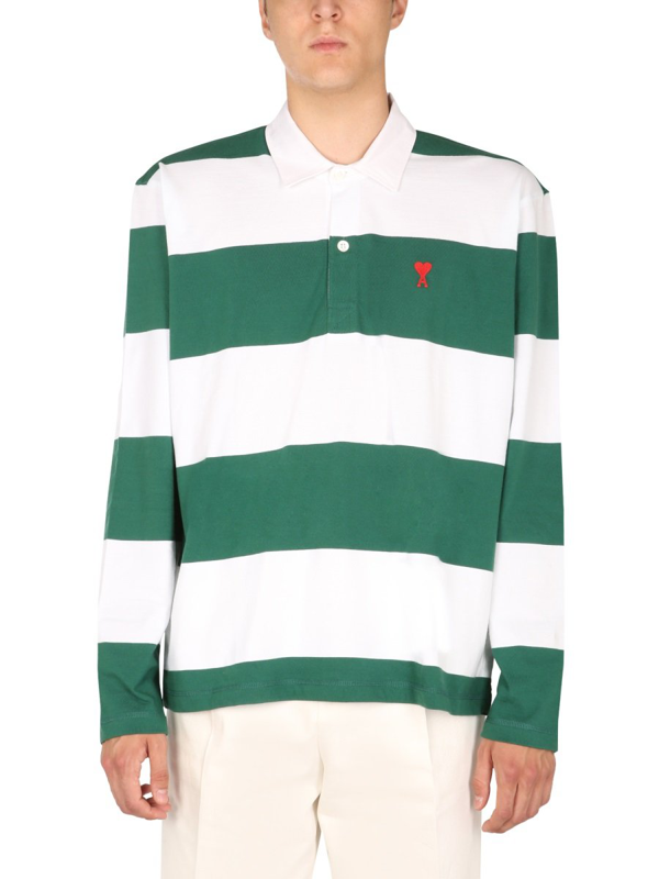 ami de coeur striped polo shirt
