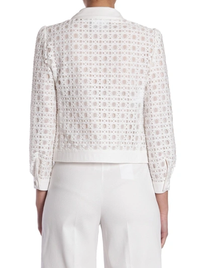 Shop Boutique Moschino Sangallo Lace Blazer In White