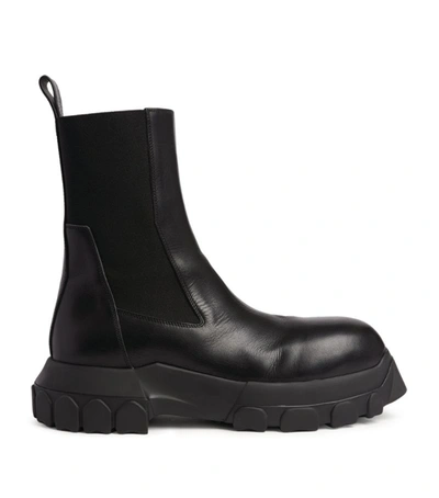 Shop Rick Owens Leather Beatle Bozo Tractor Boots In Black