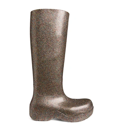 Puddle Glitter Rubber Boots In Brown