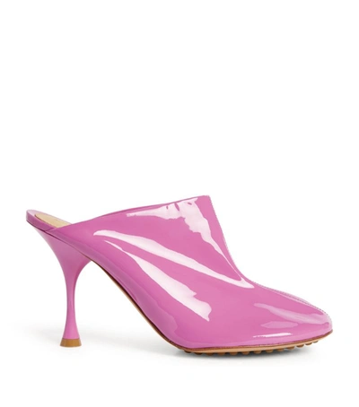 Shop Bottega Veneta Patent Leather Dot Sock Mules 90 In Pink