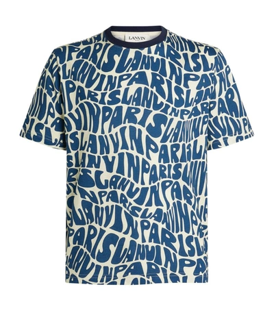 Shop Lanvin Logo T-shirt In Navy