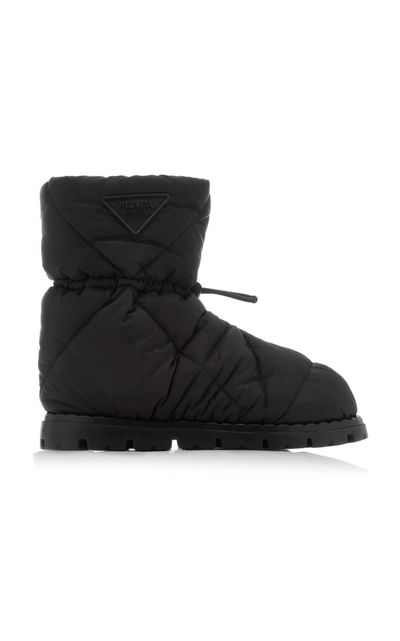 PRADA DOWN-QUILTED NYLON ANKLE BOOTS 
