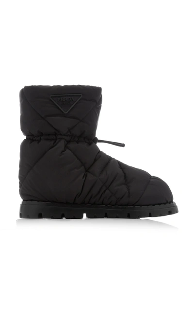 Shop Prada Down-quilted Nylon Ankle Boots In Black