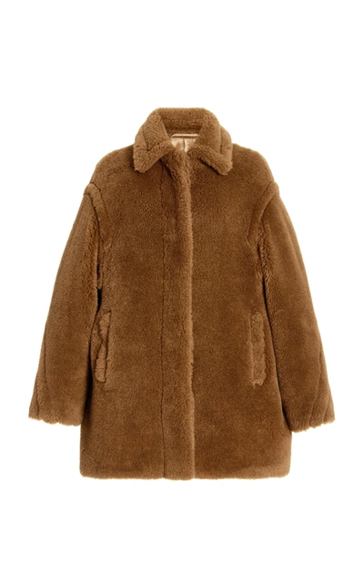 Max Mara Viale Oversized Alpaca, Wool And Silk-blend Coat In White,brown