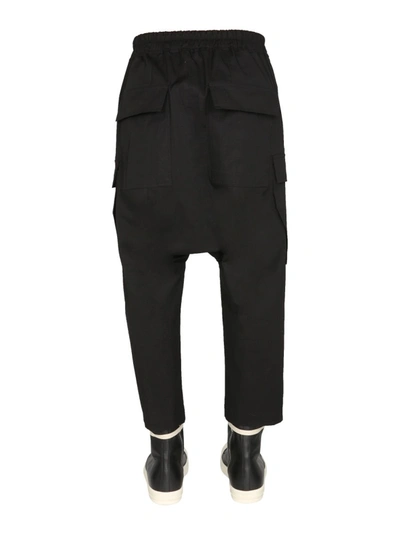 Shop Rick Owens Cropped Cargo Pants In Black