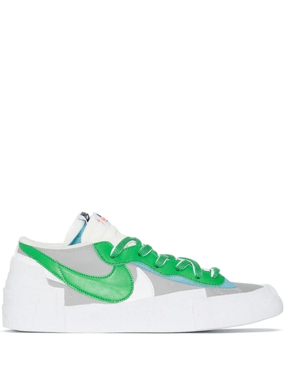 Shop Nike X Sacai Blazer Low-top Sneakers In Grey