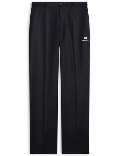 Shop Balenciaga Sporty B Classic Pants In Black