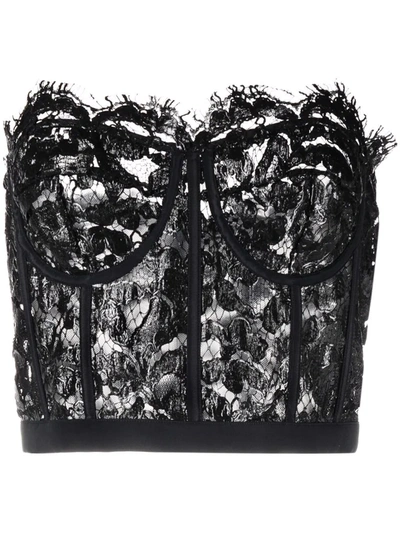 Alexander McQueen Strapless Lace Bustier Top