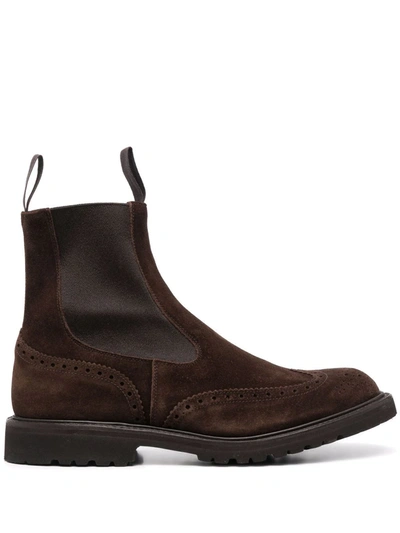 Shop Tricker's Elasticated Side-panel Boots In Brown