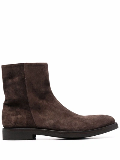 Shop Alberto Fasciani Zipped Ankle Boots In Brown