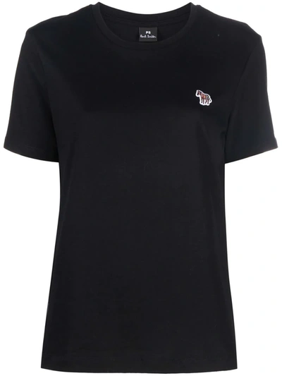 Shop Ps By Paul Smith Zebra-patch T-shirt In Black