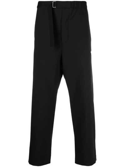Oamc Belted Cropped Trousers In Black