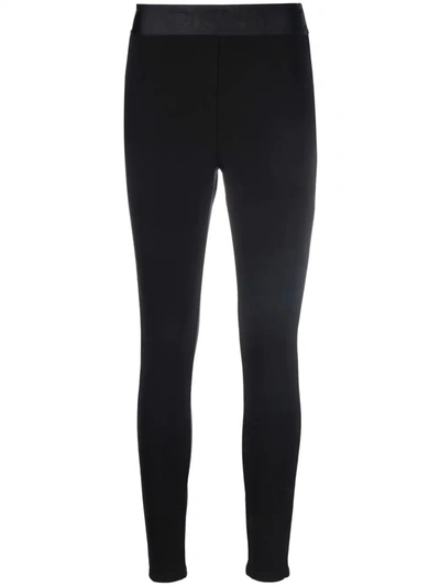 Shop Dkny Logo-waistband Leggings In Black