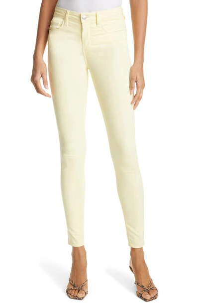 Shop L Agence Margot Crop Skinny Jeans In Pale Banana